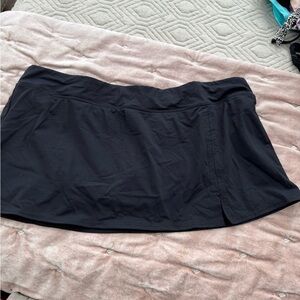 Lands' End Black Swim Skirt with Side Slit